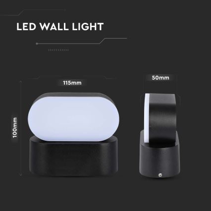 LED Εξωτερικού χώρου εύκαμπτο φωτιστικό τοίχου LED/5W/230V 3000K IP65 μαύρο