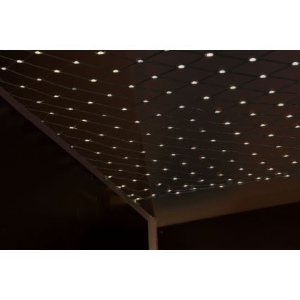 LED Εξωτερικού χώρου Χριστουγεννιάτικα λαμπάκια κουρτίνα NET 240xLED/7,2W/230V 1,5x2 m IP44 θερμό λευκό