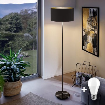 LED Επιδαπέδιο φωτιστικό TUNJA 1xE27/20W/230V Ø 38 cm μαύρο