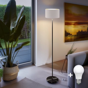 LED Επιδαπέδιο φωτιστικό TUNJA 1xE27/20W/230V διάμ. 30 cm μαύρο/λευκό