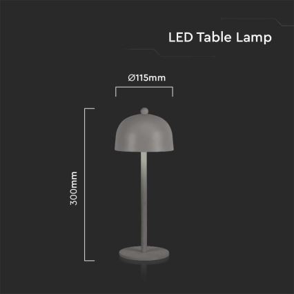 LED Dimming rechargeable touch επιτραπέζια λάμπα LED/1W/5V 3000-6000K 1800 mAh γκρι