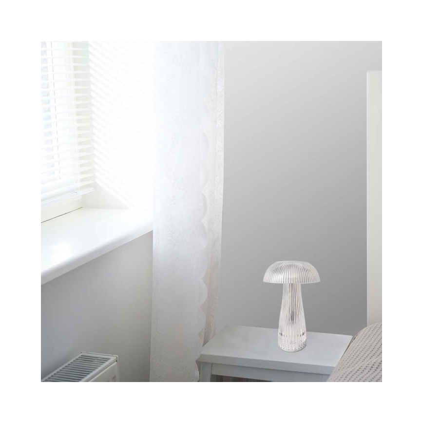LED Dimming rechargeable touch επιτραπέζια λάμπα LED/1W/5V 3000-6000K 1800 mAh διαφανής