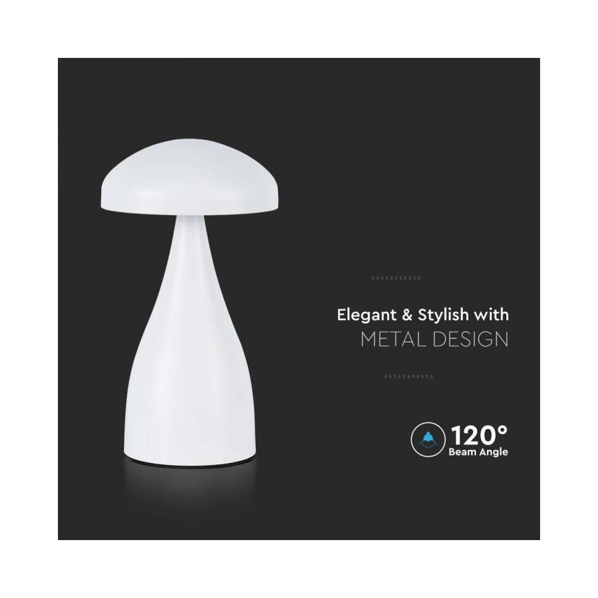 LED Dimming rechargeable touch επιτραπέζια λάμπα LED/1W/5V 3000-6000K 1800 mAh λευκό