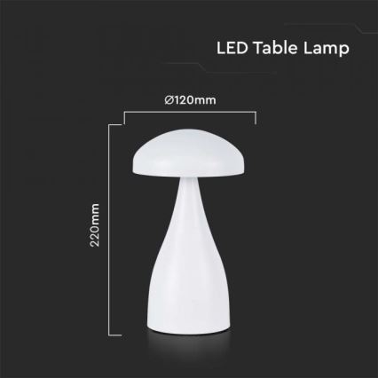 LED Dimming rechargeable touch επιτραπέζια λάμπα LED/1W/5V 3000-6000K 1800 mAh λευκό