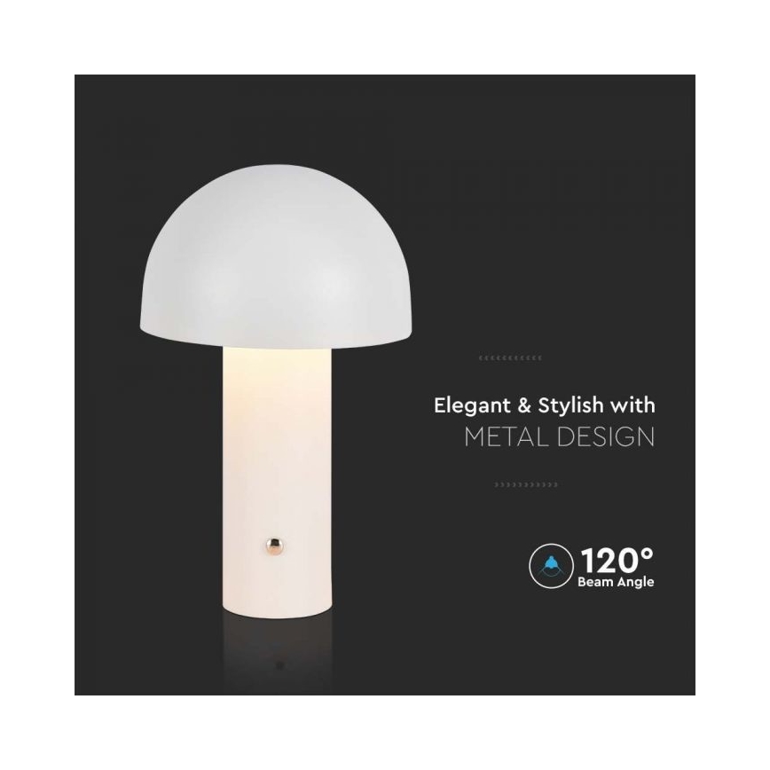 LED Dimming rechargeable touch επιτραπέζια λάμπα LED/1W/5V 3000-6000K 1800 mAh λευκό