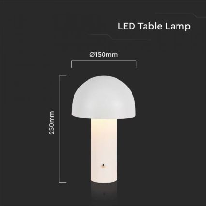 LED Dimming rechargeable touch επιτραπέζια λάμπα LED/1W/5V 3000-6000K 1800 mAh λευκό