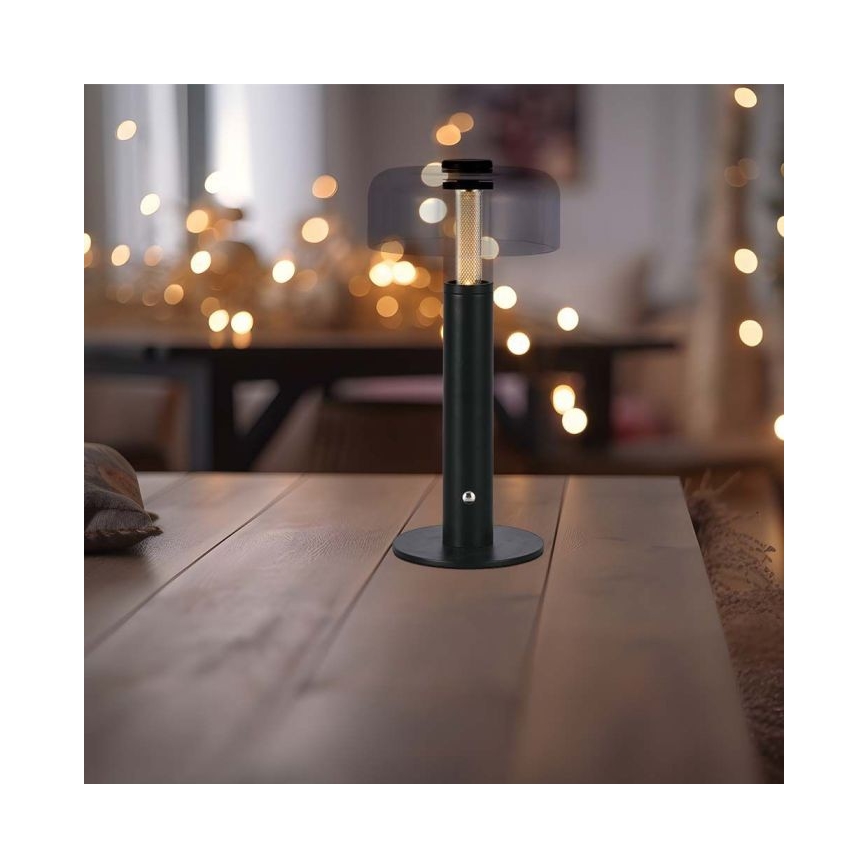 LED Dimming rechargeable touch επιτραπέζια λάμπα LED/1W/5V 3000K 1800 mAh μαύρο