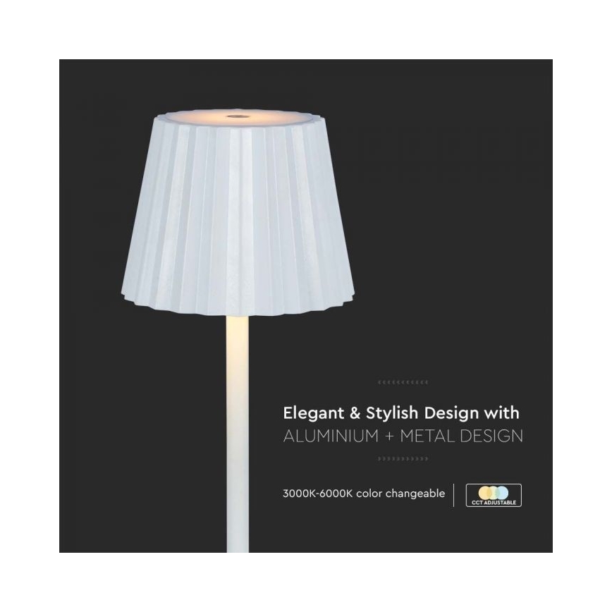 LED Dimming rechargeable touch επιτραπέζια λάμπα LED/4W/5V 3000-6000K 1800 mAh λευκό