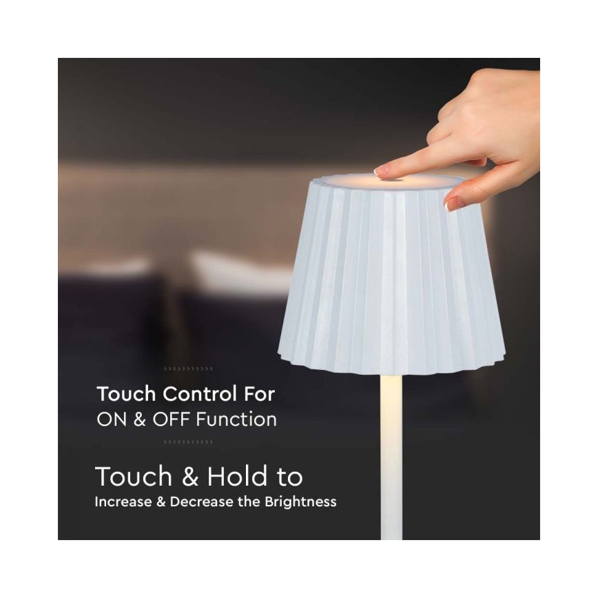 LED Dimming rechargeable touch επιτραπέζια λάμπα LED/4W/5V 3000-6000K 1800 mAh λευκό