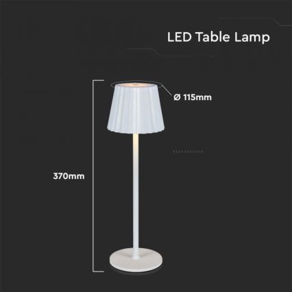 LED Dimming rechargeable touch επιτραπέζια λάμπα LED/4W/5V 3000-6000K 1800 mAh λευκό