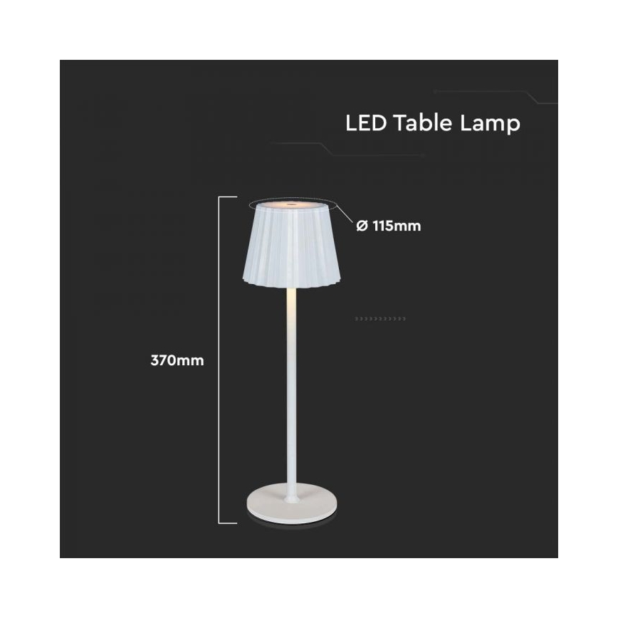 LED Dimming rechargeable touch επιτραπέζια λάμπα LED/4W/5V 3000-6000K 1800 mAh λευκό