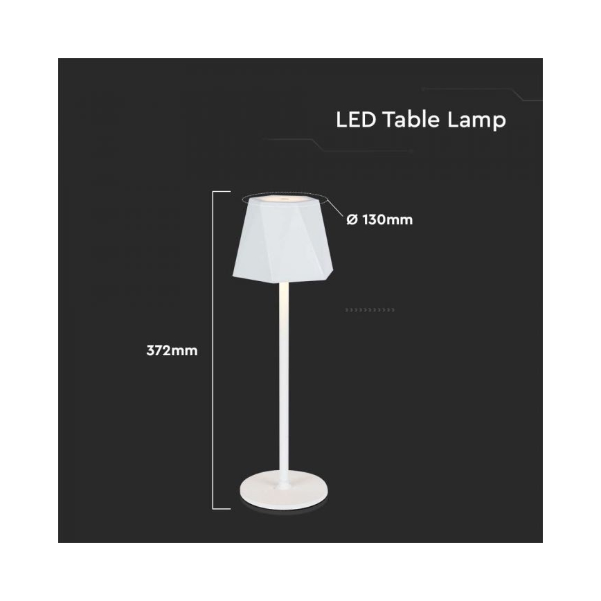LED Dimming rechargeable touch επιτραπέζια λάμπα LED/4W/5V 3000-6000K 1800 mAh λευκό