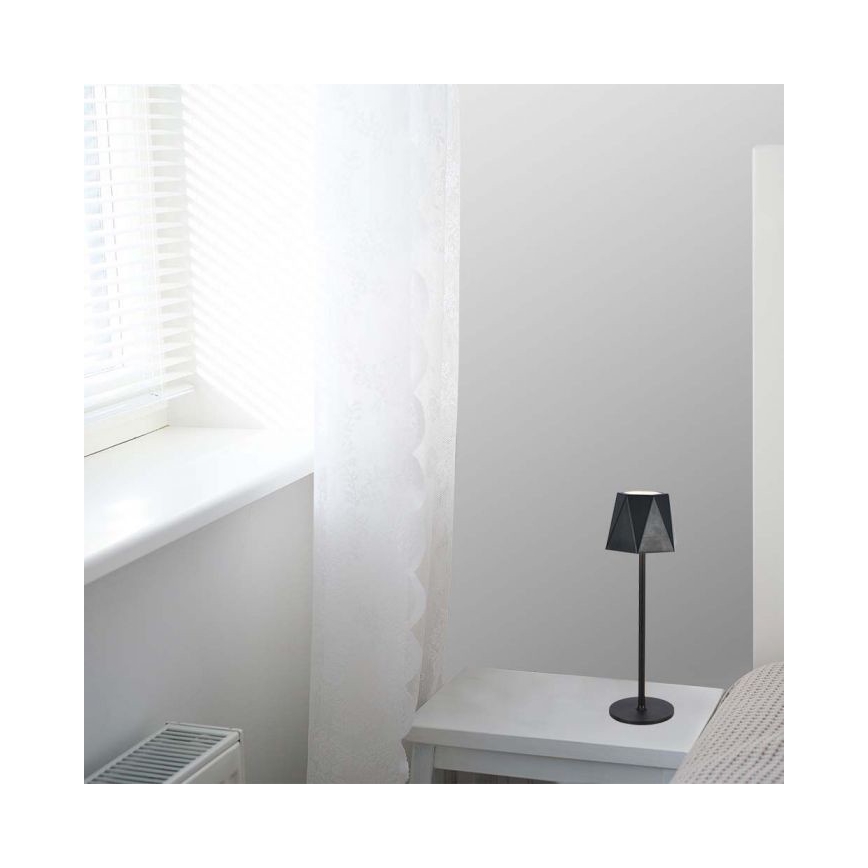 LED Dimming rechargeable touch επιτραπέζια λάμπα LED/4W/5V 3000-6000K 1800 mAh μαύρο