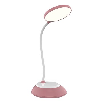 LED Επαναφορτιζόμενη επιτραπέζια λάμπα dimming VISUA LED/5W/5V 3000-5000K 1200 mAh ροζ