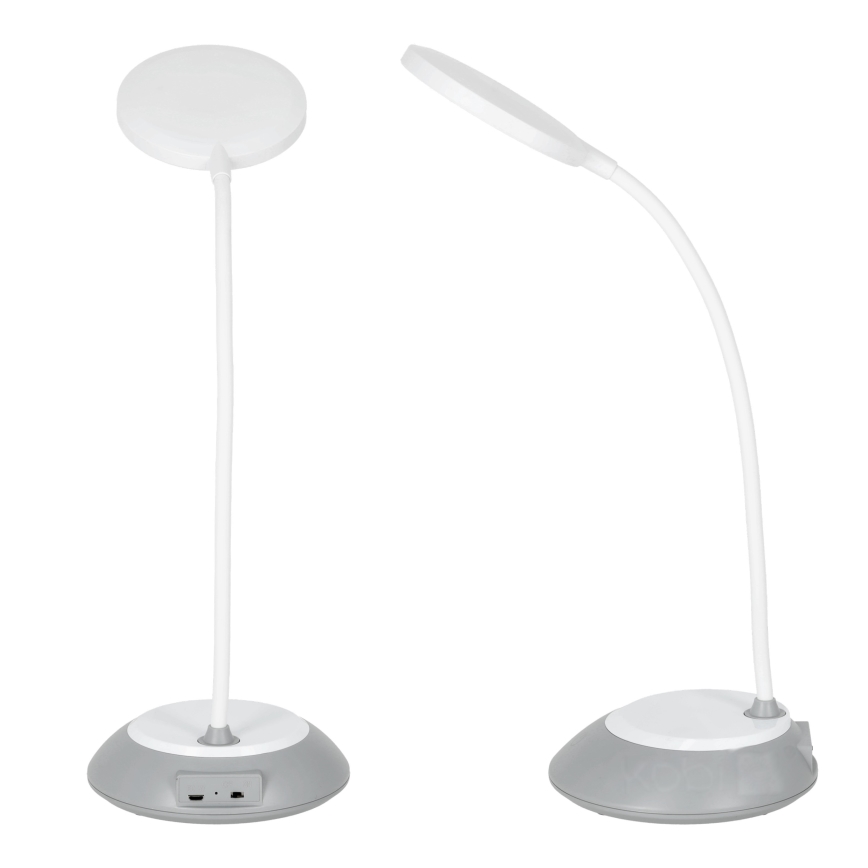 LED Επαναφορτιζόμενη επιτραπέζια λάμπα dimming VISUA LED/5W/5V 3000-5000K 1200 mAh γκρι