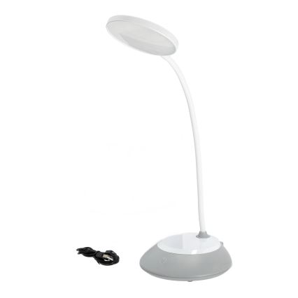 LED Επαναφορτιζόμενη επιτραπέζια λάμπα dimming VISUA LED/5W/5V 3000-5000K 1200 mAh γκρι
