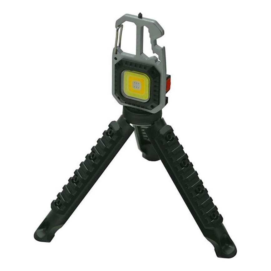 LED Επαναφορτιζόμενο multifunctional flashlight με ένα stand LED/USB-C 400 mAh