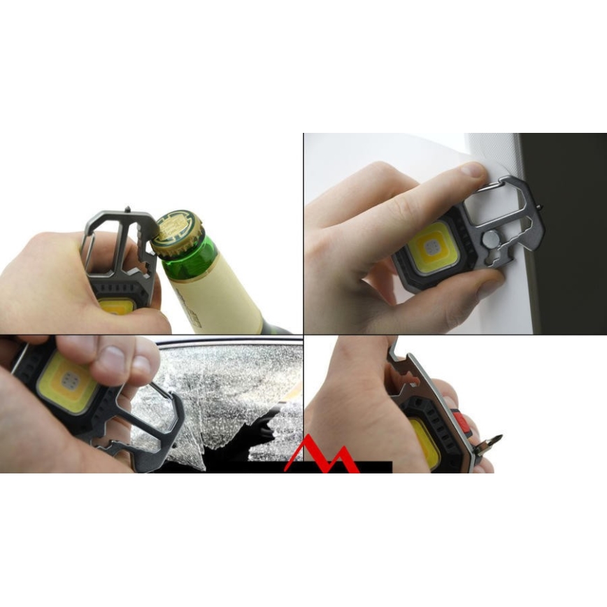 LED Επαναφορτιζόμενο multifunctional flashlight με ένα stand LED/USB-C 400 mAh