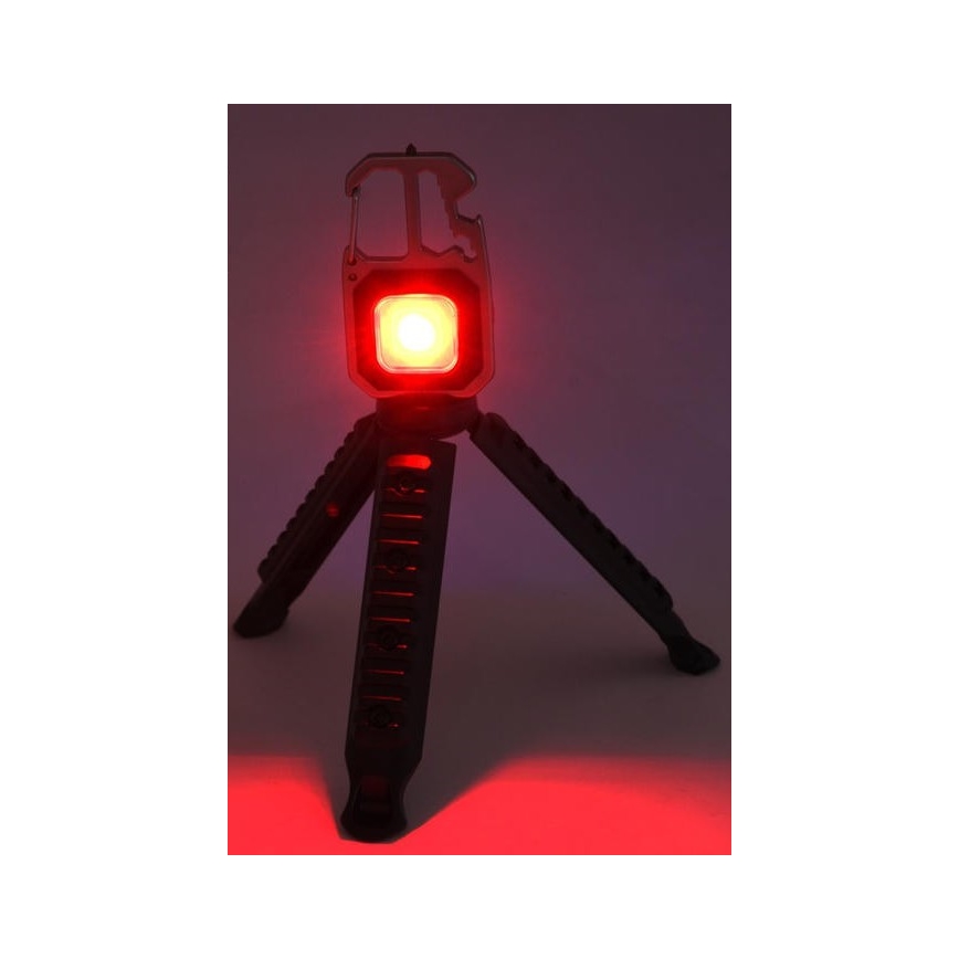 LED Επαναφορτιζόμενο multifunctional flashlight με ένα stand LED/USB-C 400 mAh
