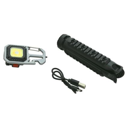 LED Επαναφορτιζόμενο multifunctional flashlight με ένα stand LED/USB-C 400 mAh