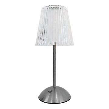 LED Επαναφορτιζόμενο επιτραπέζιο φωτιστικό αφής με ροοστάτη ELBA LED/1,6W/800 mAh ματ χρώμιο/διαφανές