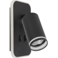 LED Επιτοίχιο Σποτ PIPE 1xGU10/10W/230V + LED/6W μαύρο