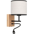 LED Επιτοίχιο φωτιστικό BOHO 1xE27/25W/230V + LED/1W/230V δρυς