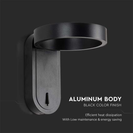 LED Επιτοίχιο φωτιστικό LED/5W/230V 3000K/4000K μαύρο
