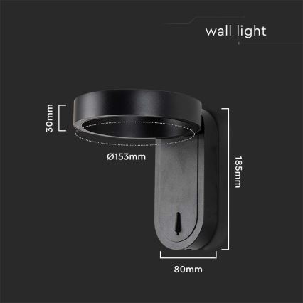 LED Επιτοίχιο φωτιστικό LED/5W/230V 3000K/4000K μαύρο