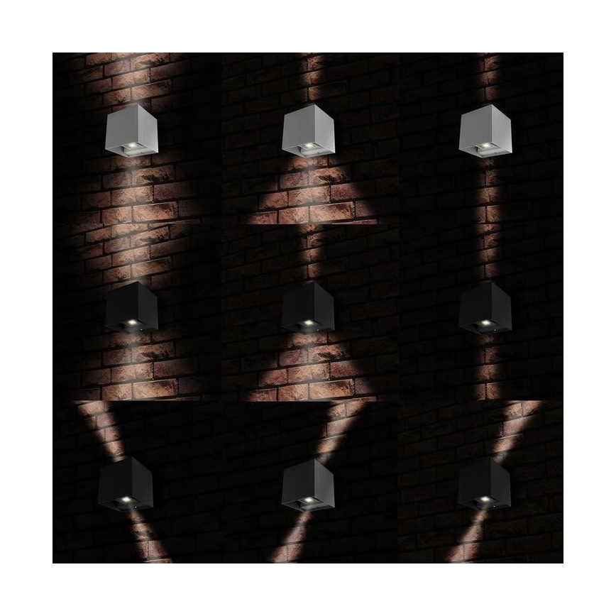 LED Επιτοίχιο φωτιστικό εξωτερικού χώρου 2xLED/3W/230V IP54 ανθρακί
