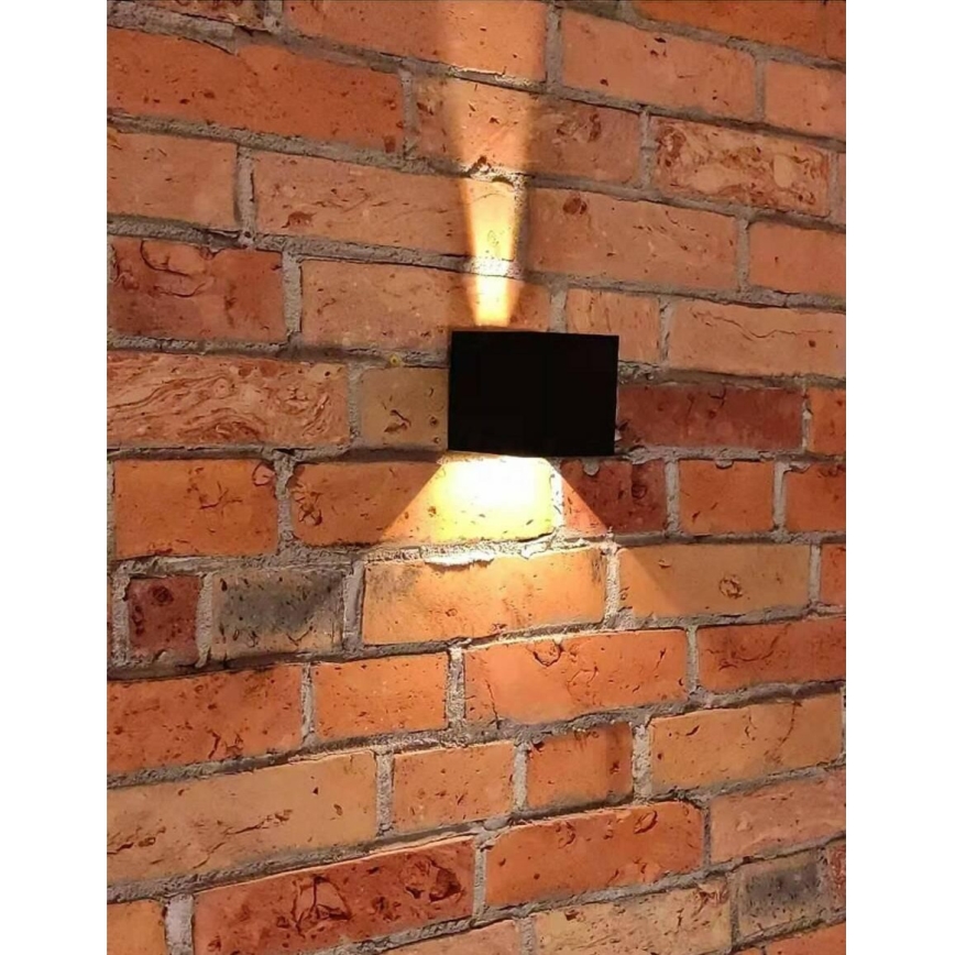 LED Επιτοίχιο φωτιστικό εξωτερικού χώρου 2xLED/3W/230V IP54 μαύρο
