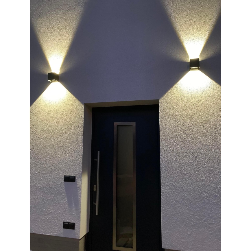 LED Επιτοίχιο φωτιστικό εξωτερικού χώρου 2xLED/3W/230V IP54 μαύρο