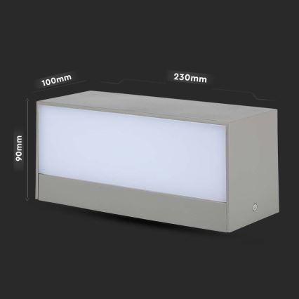 LED Επιτοίχιο φωτιστικό εξωτερικού χώρου LED/12W/230V 3000K IP65