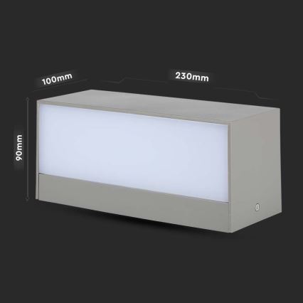 LED Επιτοίχιο φωτιστικό εξωτερικού χώρου LED/12W/230V 4000K IP65