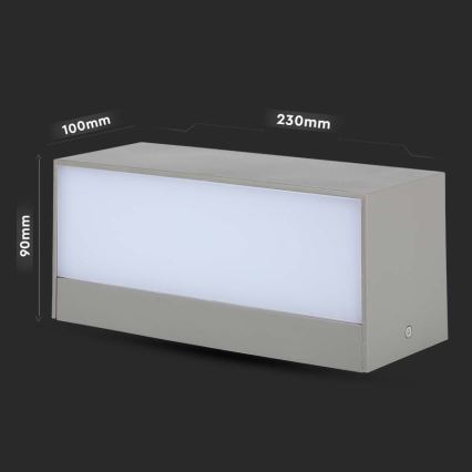 LED Επιτοίχιο φωτιστικό εξωτερικού χώρου LED/12W/230V 6400K IP65