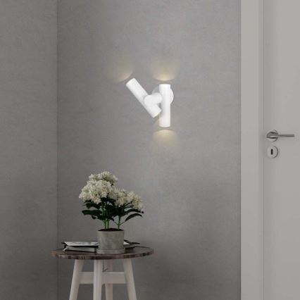 LED Εξωτερικού χώρου wall flexible φωτιστικό σποτ 2xLED/3W/230V 3000K IP44 λευκό