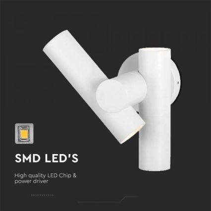 LED Εξωτερικού χώρου wall flexible φωτιστικό σποτ 2xLED/3W/230V 3000K IP44 λευκό