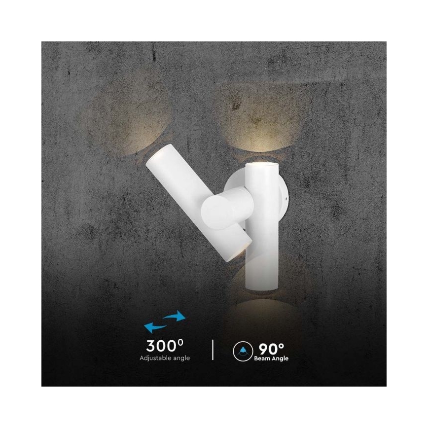 LED Εξωτερικού χώρου wall flexible φωτιστικό σποτ 2xLED/3W/230V 3000K IP44 λευκό