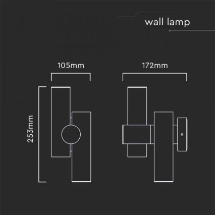 LED Εξωτερικού χώρου wall flexible φωτιστικό σποτ 2xLED/3W/230V 3000K IP44 λευκό