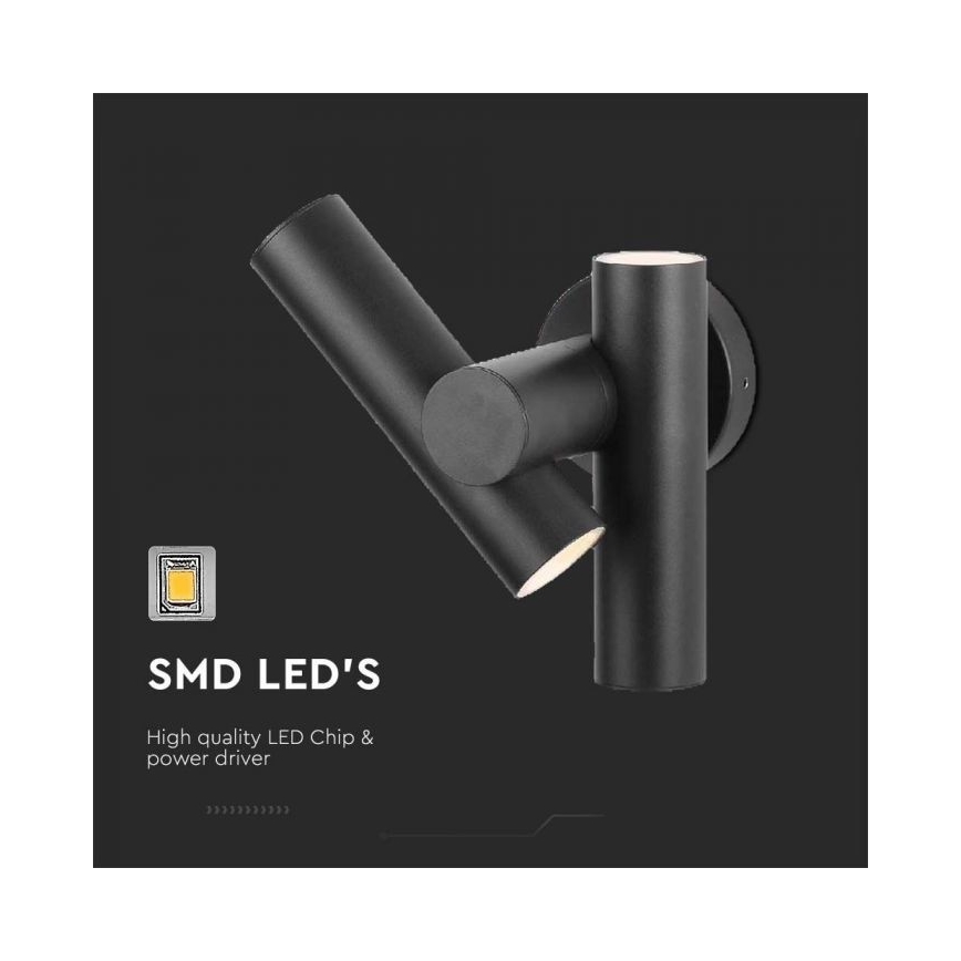 LED Εξωτερικού χώρου wall flexible φωτιστικό σποτ 2xLED/3W/230V 3000K IP44 μαύρο