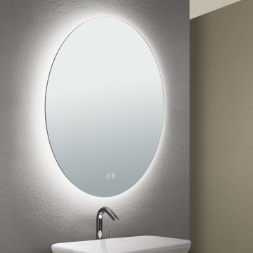 LED Επιτοίχιος θερμαινόμενος καθρέφτης μπάνιου με φωτισμό FOCUS LED/25W/230V 3000/4200/6000K διάμ. 60 εκ. IP44