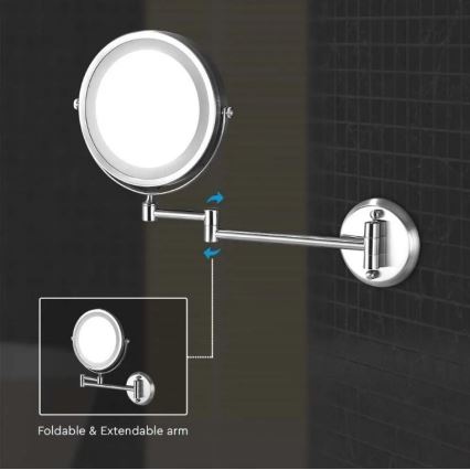 LED Επιτοίχιος καθρέφτης μακιγιάζ LED/3W/6V IP44