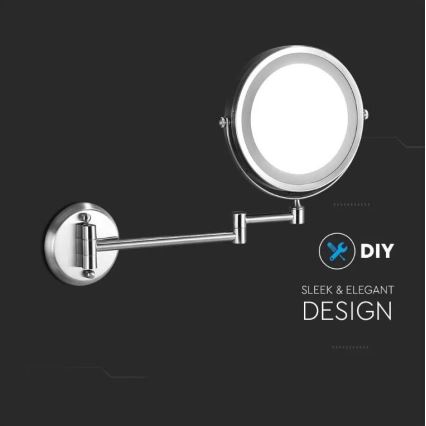LED Επιτοίχιος καθρέφτης μακιγιάζ LED/3W/6V IP44