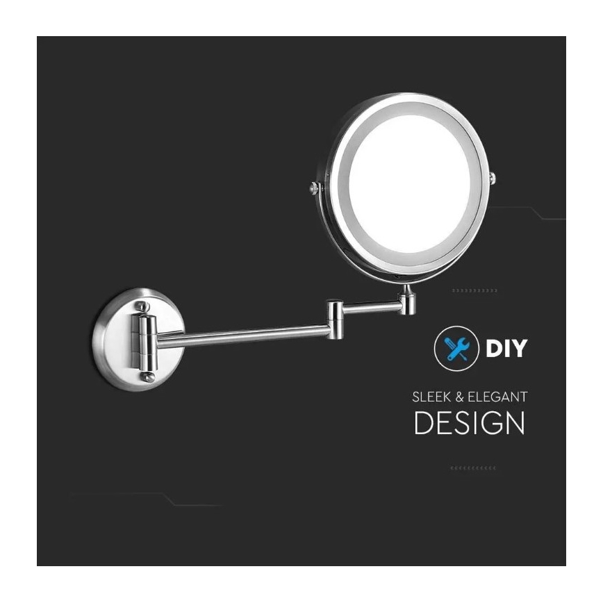 LED Επιτοίχιος καθρέφτης μακιγιάζ LED/3W/6V IP44