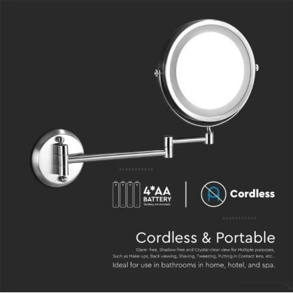LED Επιτοίχιος καθρέφτης μακιγιάζ LED/3W/6V IP44