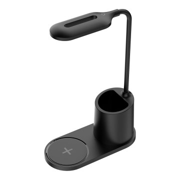 LED Επιτραπέζιο φωτιστικό LED/3W/5V με ασύρματη φόρτιση μαύρο