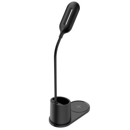LED Επιτραπέζιο φωτιστικό LED/3W/5V με ασύρματη φόρτιση μαύρο