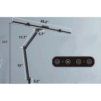LED Ρυθμιζόμενο αφής ευέλικτο επιτραπέζιο φωτιστικό LED/24W/230V 3000-6500K CRI 92 μαύρο