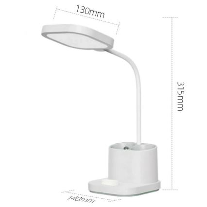 LED Ρυθμιζόμενο επιτραπέζιο φωτιστικό με βάση και powerbank LED/5W/5V 2400mAh
