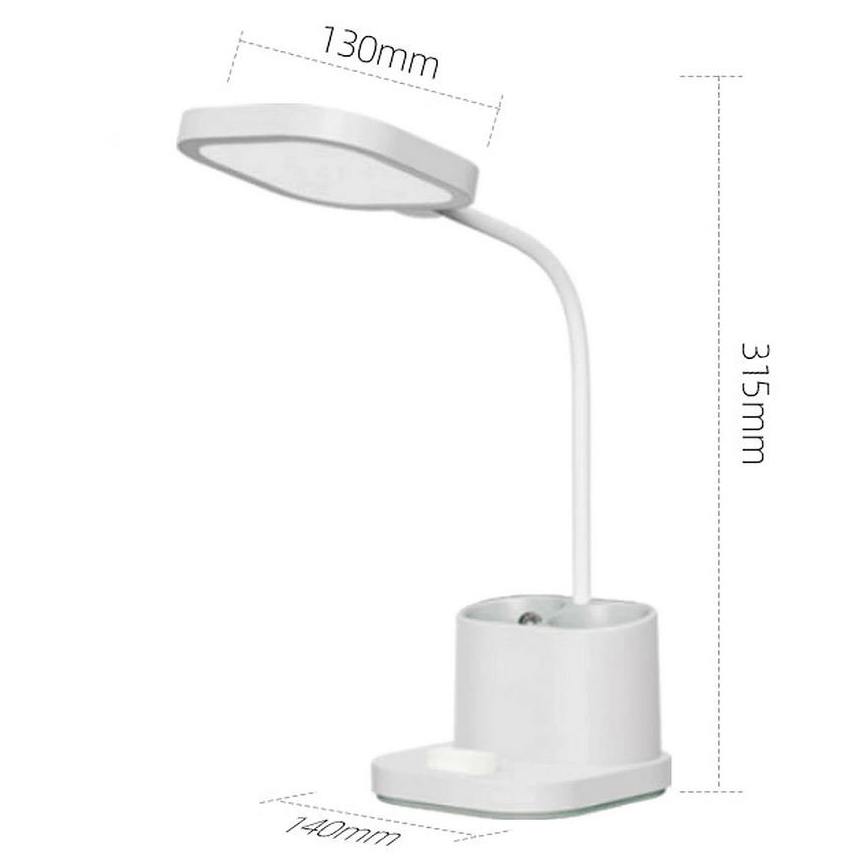 LED Ρυθμιζόμενο επιτραπέζιο φωτιστικό με βάση και powerbank LED/5W/5V 2400mAh